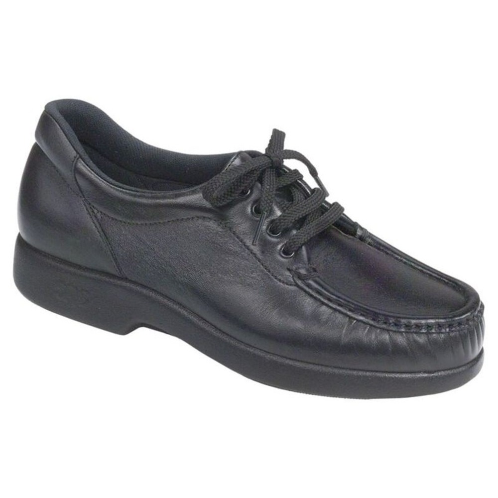 SAS Take Time Loafer Comfort Shoes Womens 10.5M Black Leather Lace Up Comfort